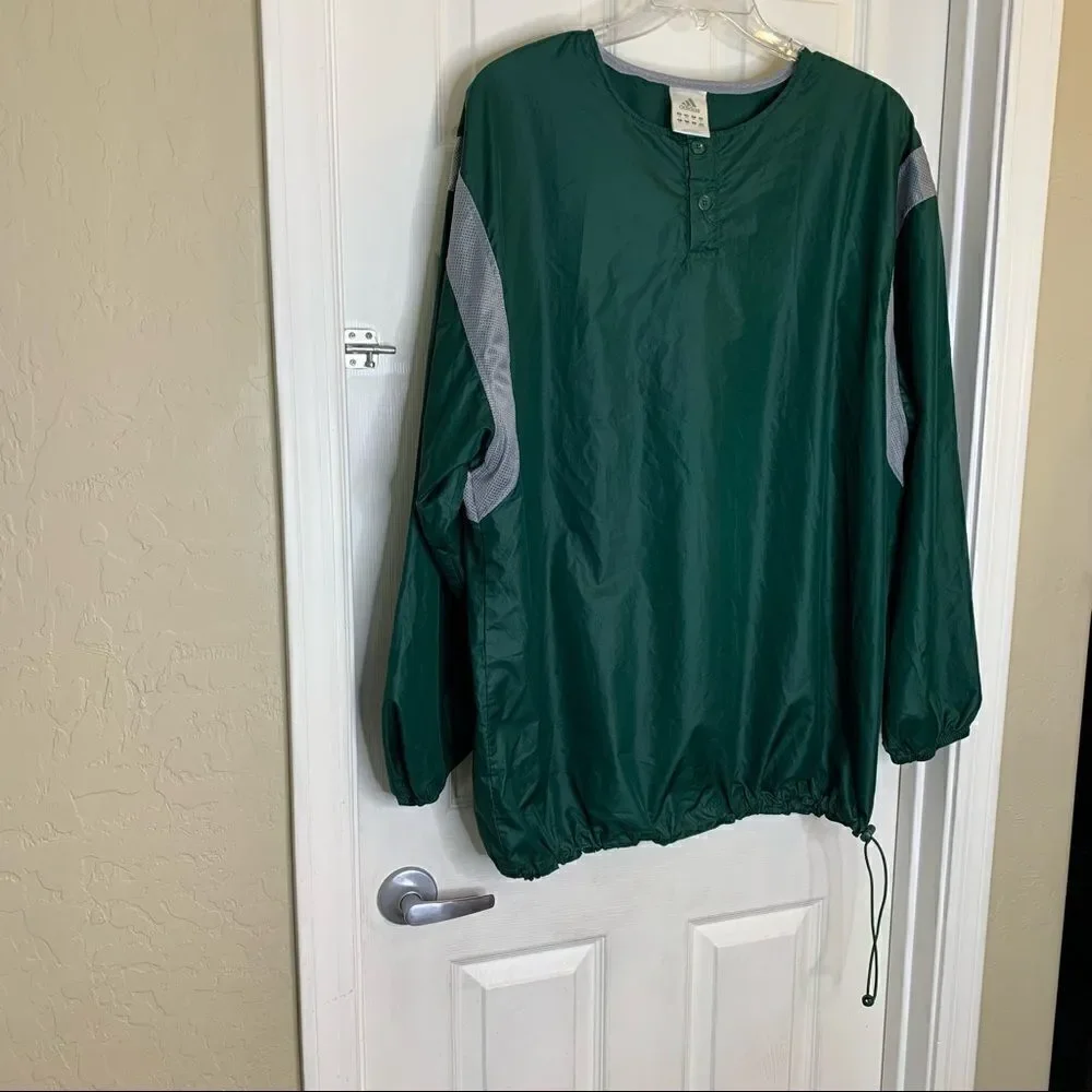 Adidas Pullover Windbreaker Lightweight Jacket Green Size 2XL